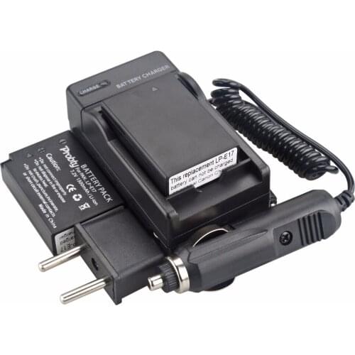 PROBTY 2Pcs LP-E17 LP E17 LPE17 +DC Charger + Car Charger For Canon EOS M3 750D 760D T6i T6s 8000D Kiss X8i Camera