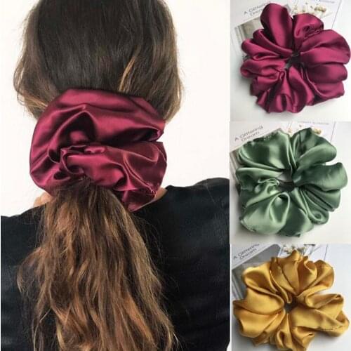 Spring Summer Net Yarn Hair Bow Scrunchies Large Chiffon Women Elastic Hair Band Ponytail Holder Hair Tie Girl Accessories