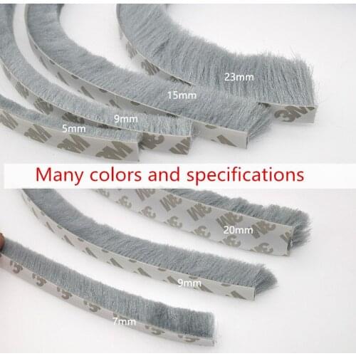 1 meter Self-adhesive Sealing Wind-proof Brush Strip For Home Door Window Sound Insulation Strip Gasket
