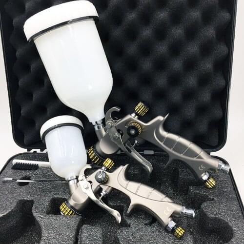 SAT1215-2K Spray Gun Kit 1pc HVLP Spray Gun 1pc Mini HVLP Spray Gun Gravity Feed Paint Gun