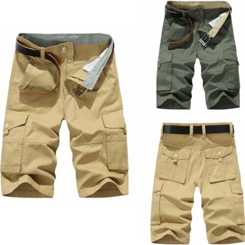 Men Shorts Solid Camo Cargo Mens Summer Sweatpants Streetwear Casual Loose Bermuda Military Cotton Plus Size Drop Shipping