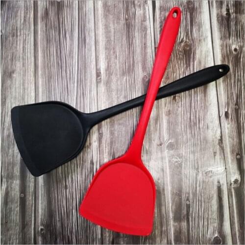 Long Handle Silicone Cooking Spatula Scoop Kitchen Utensil Non-stick Beef Meat Egg Kitchen Scraper Shovel Kitchen Tools