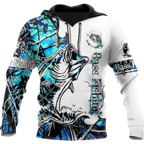 Bass Fishing Blue Camo 3D Overall Printed Hoodie Mens Fashion Sweatshirt Autumn and Winter Casual Zipper Hoodies DY103