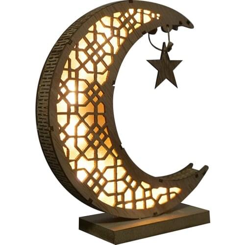 Muslim Crafts Decoration Ramadan Gifts Luminous Wooden Gift Patterns Muslim Gift Decoration Display Crafts Muslim Decoraction