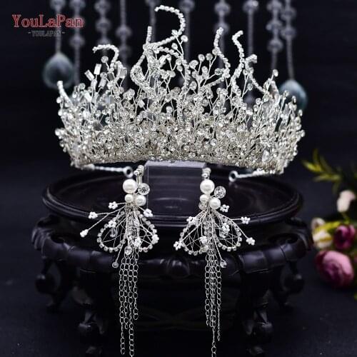 YouLaPan HP369 Wedding Crowns and Tiaras Bridal Hair Jewelry Set Rhinestone Headbands Women Headwear Bride Wedding Accessories