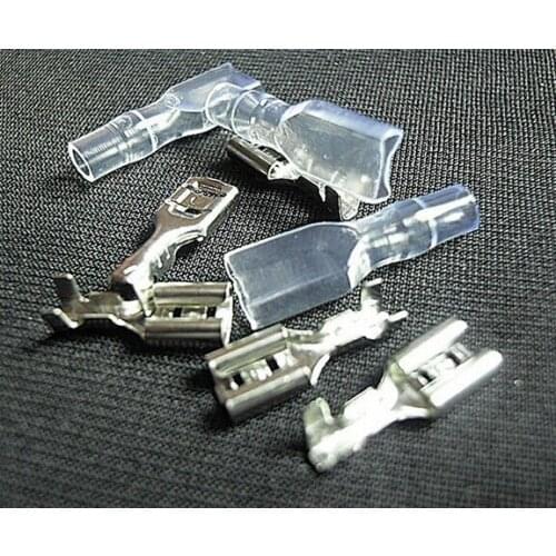 Tinning Cold pressing Splice Terminals 0.4mm thickness 6.3mm width spring inserts with plastic cover