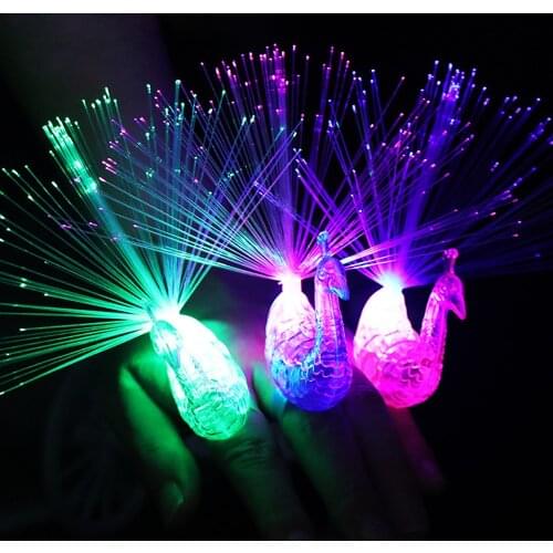 Stars Shine In The Dark Kids Toy 1PCS Luminous Peacock Decoration Open Light Toys Flash LED Lights Glow In The Dark Kids Toys E
