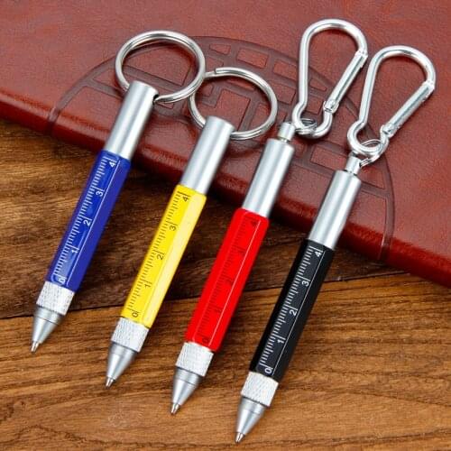 1pcs Creative Multifunction Outdoor Tool Ballpoint Pen 6 In 1 Metal Screwdriver Touch Screen Pens Fashion Office Supplies