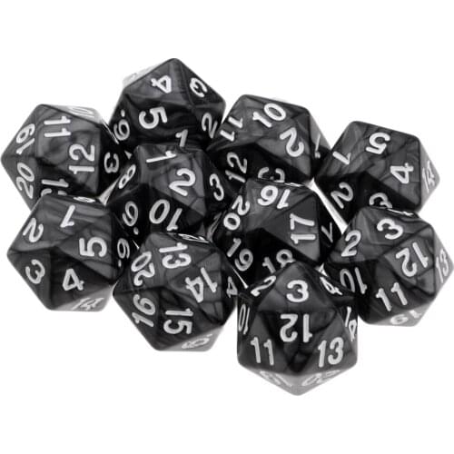 10Pcs D20 20-Sided Dice 22mm Die Toy for Party Fun Game