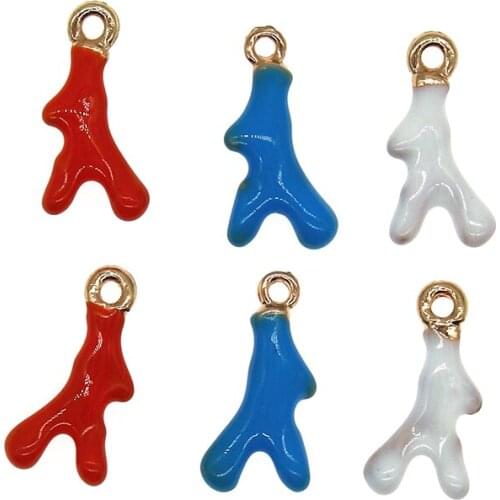 10pcs Cute Enamel Series Antlers Coral Charms Buckhorn Pendant For Jewelry Making DIY Bracelet Earrings Necklace Girls Findings