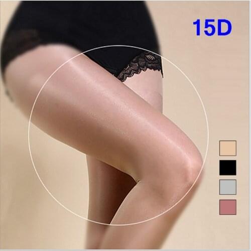 15D Womens Sexy Oil Shiny Pantyhose Sexy Satin Stockings Hose Bas Resille Fitness Leggings Lingerie Tights Women