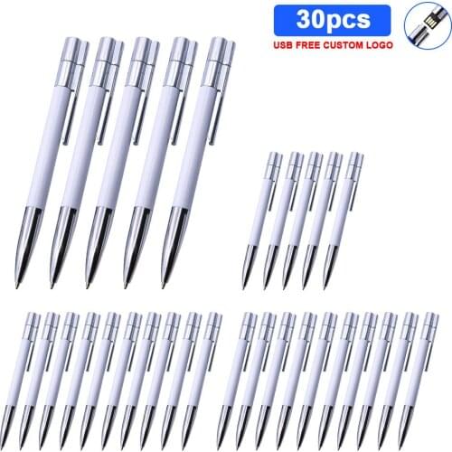 30pcs free logo usb 32gb USB2.0 Flash Drive Metal Pen Drive 64gb pendrive 8gb usb 128gb 16gb memory stick Flash Drive Wholesale