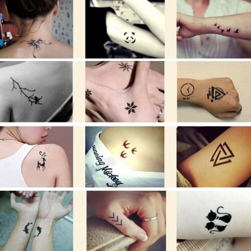 358pcs Removable Assorted Patterns Adhesive Tattoo Stickers Stencil Set for DIY Semi-Permanent Airbrush Glitter Henna Tattoo