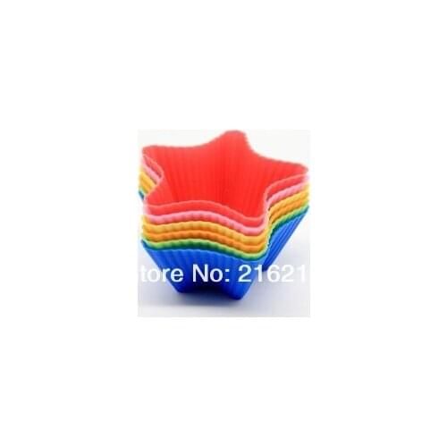 4.4cm Star-shaped Silicone Muffin Cake Cupcake Cup Cake Mould Case Bakeware Maker Mold Tray Baking Jumbo
