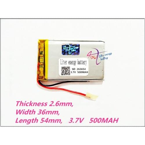 263654 3.7V 500MAH 263455 Polymer rechargeable batteries MP3 MP4 MP5 GPS DVD DVR 303455 Bluetooth wireless telephone