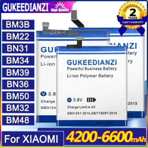 Battery For Xiaomi Mi Mix Max 2 4C 5 5S 6 8 4 5X 6X Note 2 3 Mi5 Mi4C BM22 BM35 BM36 BM39 BM3E BM3B BM49 BM50 BN31 Bateria