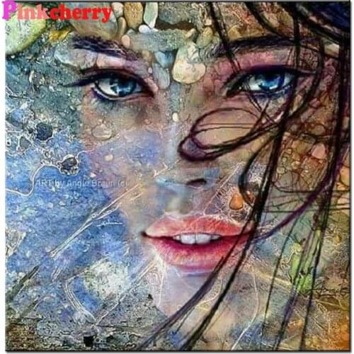 DIY 5D Diamond paintin abstract Woman Face Full Square round Diamond embroidery Cross stitch Woman Tree Diamond mosaic scenic
