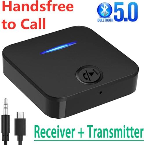 Bluetooth 5.0 Transmitter Receiver AUX 3.5mm Jack RCA Stereo USB Dongle Wireless Audio Adapter with Mic For Car PC TV Headphone