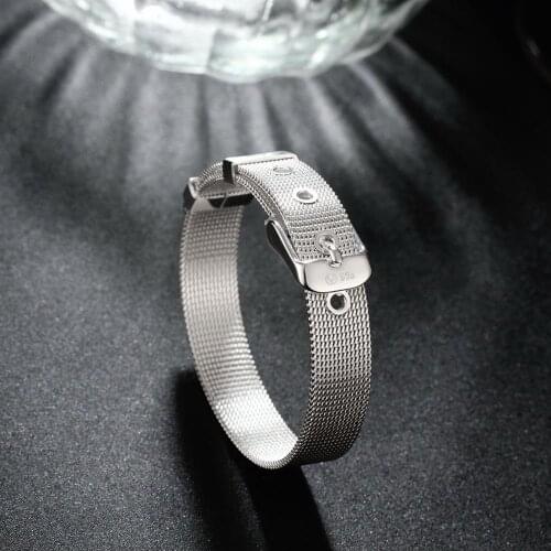 Hot 925 sterling silver 10MM Strap chain Bracelets for women elegant Wedding party Wild Couples Christmas Gifts fashion Jewelry