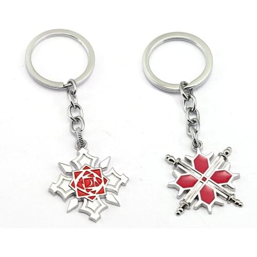 2019 Hot Anime Vampire Knight Keychain Rose Key Ring Holder bag charm Key Chain for friend gift Fashion Jewelry