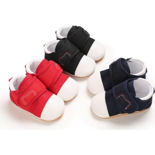 Spring And Autumn Style New Baby Boys And Girls PU Rubber Sole Non-Slip Comfortable Breathable Sneakers Newborn Walking Shoes