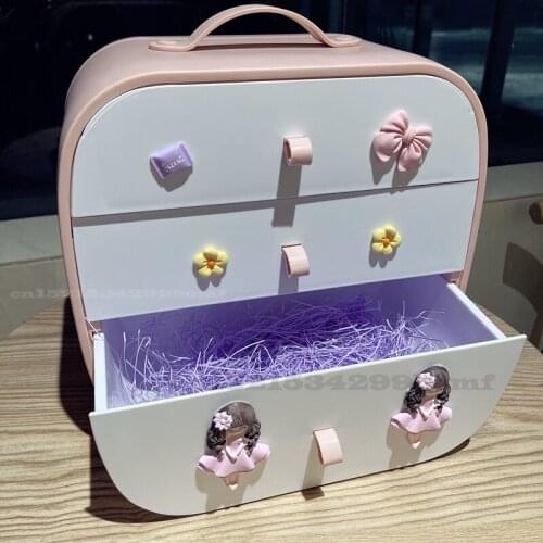 Children Headwear Storage Box Girl Princess Dressing Cute Barrettes Jewelry Box Kiss Storage Containers Make Up Organizer Box