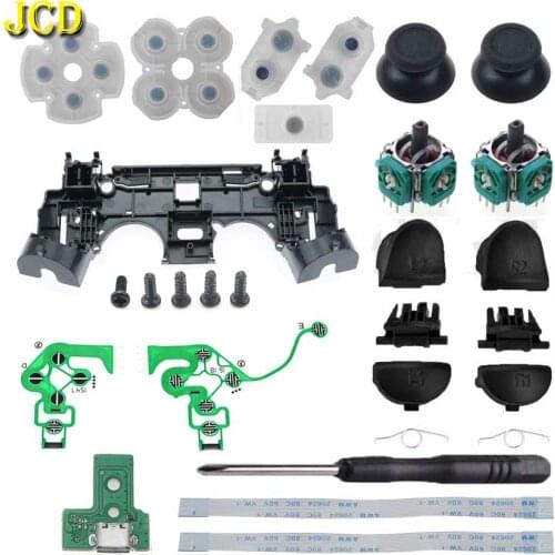 For PS4 Pro Controller R1 L1 R2 L2 Trigger Buttons 3D Analog Joysticks Thumb Sticks Cap Conductive Pad Charging Board Flex Cable