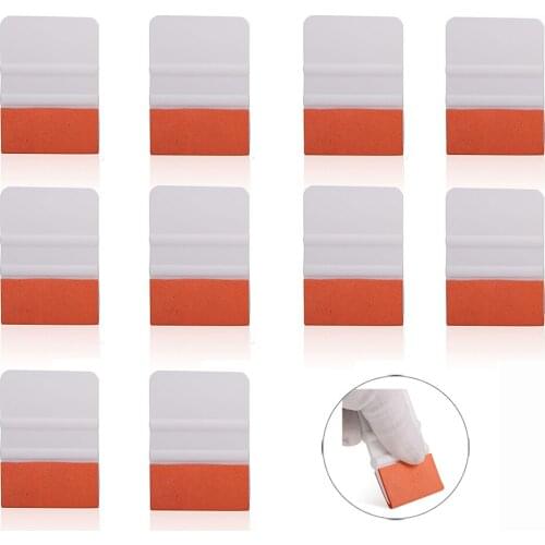 EHDIS 10pcs Suede Felt Wrapping Squeegee Scraper Vinyl Car Wrap Tool Car Stickers Carbon Foil Film Install Tool Auto Window Tint