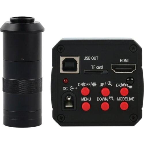 1080P 18MP Electronic HDMI USB Digital Video Microscope Camera 100X C-mount Lens For Industrial PCB Solder Repair Inspection