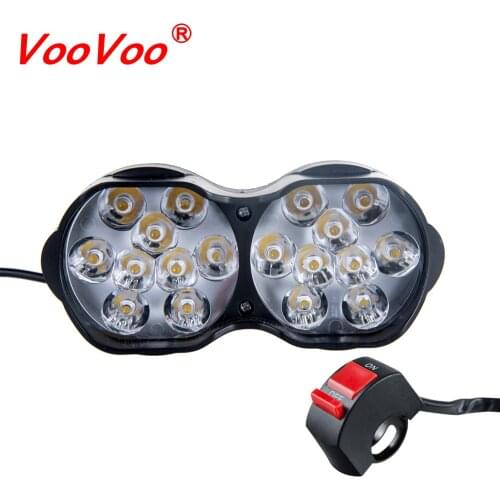 Motorcycle Headlight Scooter Fog Spotlight LED Motorbike ATV 12V 6500K Moto Working Spot Light Head Lamp White DRL Car Headlamp