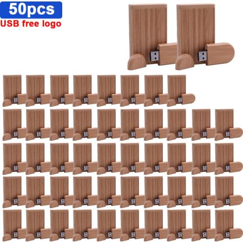 50pcs/lot free logo photography print Red wood +BOX USB flash drive usb 2.0 4GB 8GB 16GB 32GB 64GB photography business gift