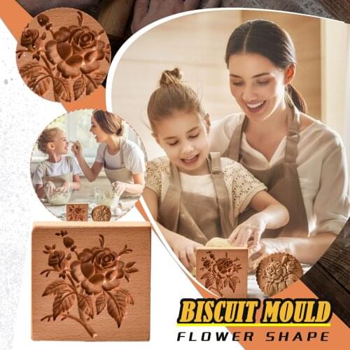 Raspberry Shortbread Mold-carved Wood Gingerbread Biscuits Shortbread Mold Cake Tools Kitchen Gadget Sets Accessories Cake Tools