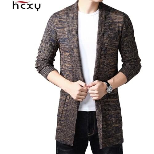 HCXY Men's Long Cardigans