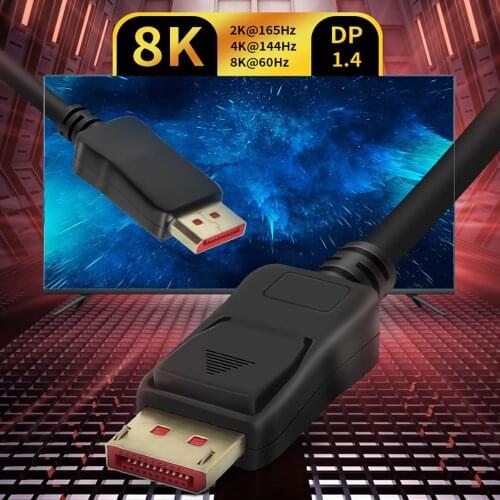 Displayport cable 8K Displayport 1.4 to Displayport cable 144Hz 4K 8K 60Hz 2K 165Hz cable DP 4K HDR DP 1.2 cabel 3M 1.8M 1M