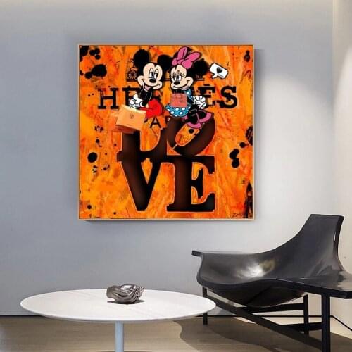 Disney Graffiti Art Style Canvas Painting Mickey Mouse Lover Stylish Bags Posters and Prints Wall Art Picture For Home Decor