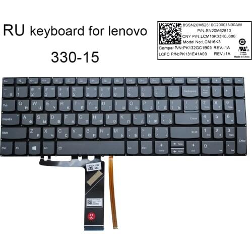 330-15 Russian Keyboard laptop backlight keyboards for Lenovo Ideapad 330-15IKB 330-15ICH 330-15ICN 330-15ARR 330-15AST LCM16K3