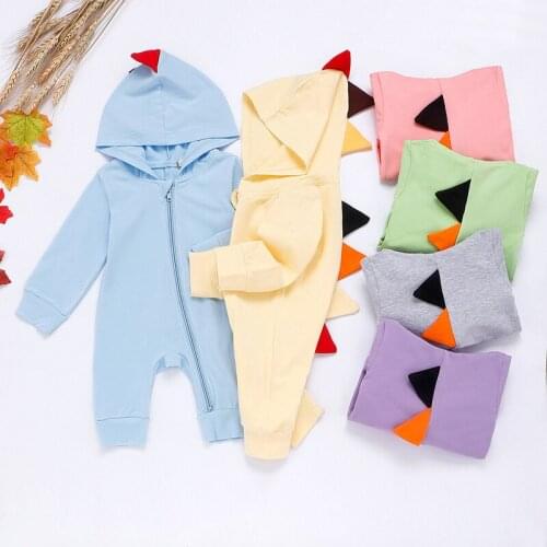 2020 new products childrens clothes romper jumpsuit multicolor autumn zipper baby jumpsuit cute dinosaur romper