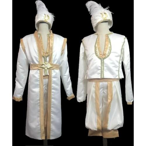 Movie Magical Lamp Cosplay Costume Leading Man Prince Clothing With Hat Fancy Halloween Stage Performce Outfit