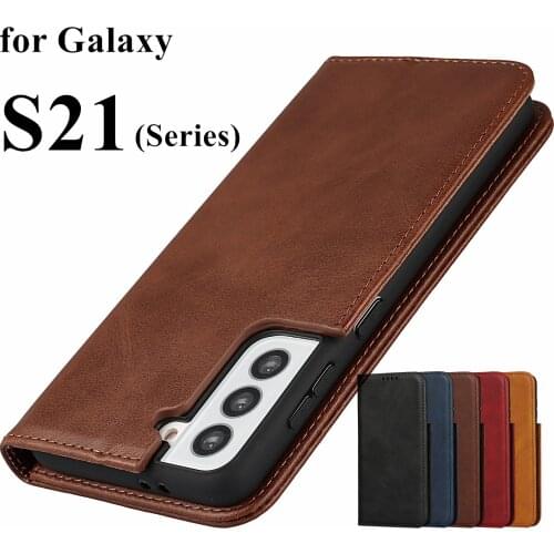 Leather case for Samsung Galaxy S21 Ultra S21+ 5G Pre Flip case card holder Holster Magnetic attraction Cover Case Wallet Case