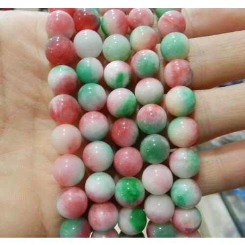 Fashion jewelry Charming 8mm 10mm Pink Multicolor Kunzite Round chalcedony Loose Beads 15" Wholesale and retail