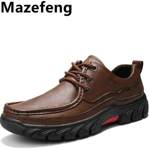 New High Quality Business Mens shoes 100% Genuine Leather Casual Shoes Fashion Work Shoes Cow Leather Loafers Plus Size 38-48