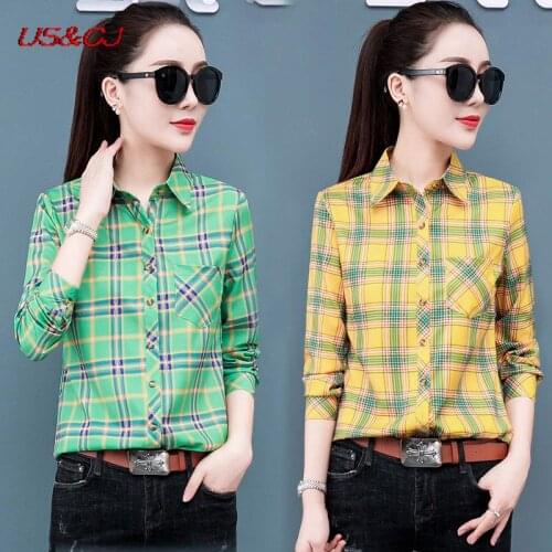 2021 fashion new summer sunscreen shirt slim fit Korean jacket Plaid Shirt womens long sleeve large s-5xl shirt