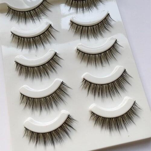 NEW 5 Pairs Makeup 3D Mink Eyelashes Fake False Eyelashes Flexible Wispy Fake Eye Lashes Extension Handmade Natural