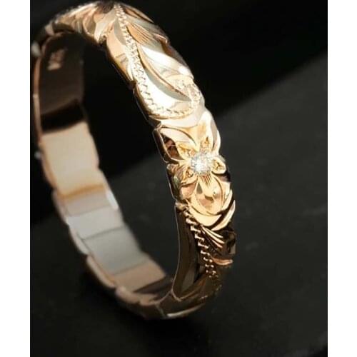 New Suspended Carved Rose Wedding Rings European and American Wedding Gift Band Ring Female Prom Jewelry