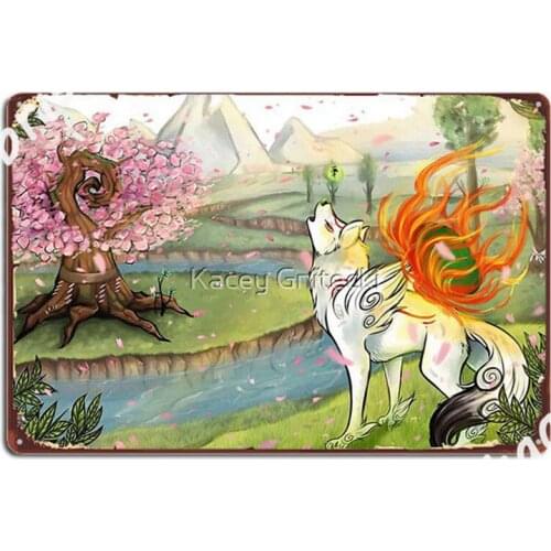 Okami Metal Signs Cinema Kitchen Cave Pub Create Garage Decoration Metal Posters