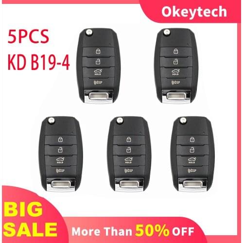 OkeyTech 5PCS/LOT KEYDIY KD B Series B19-4 for URG200/KD900/KD200 Key Programmer 4 Buttons Car Key Remote KD High Quality