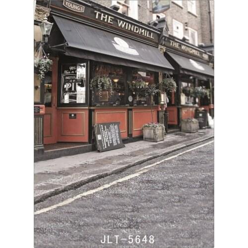 Outdoor Cafe Shop Photography Backgrounds Computer Printed Vinyl Backdrops Photo Studio for Weddings Children for a photo shoots