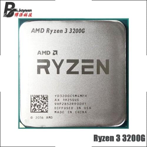 AMD Ryzen 3 3200G R3 3200G 3.6 GHz Quad-Core Quad-Thread 65W CPU Processor L3=4M YD3200C5M4MFH Socket AM4
