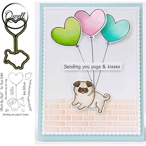 QWELL Dog Clear Stamps and Metal Cutting Dies for Scrapbooking Card Making Paper Embossing Craft New 2020 die cuts