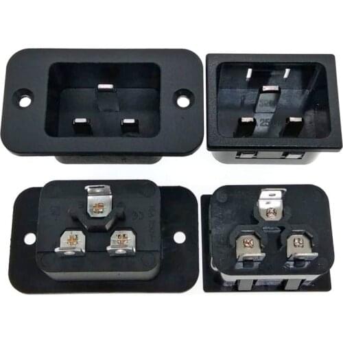 IEC C20 Male Panel Screw Mount Snap Fastener Industrial Inlet Power Plug Socket AC250V 16A